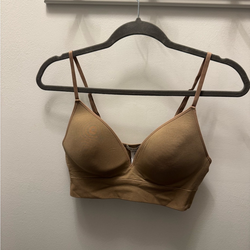 Z Supply Seamless T-Shirt Bralette—Camel Brown